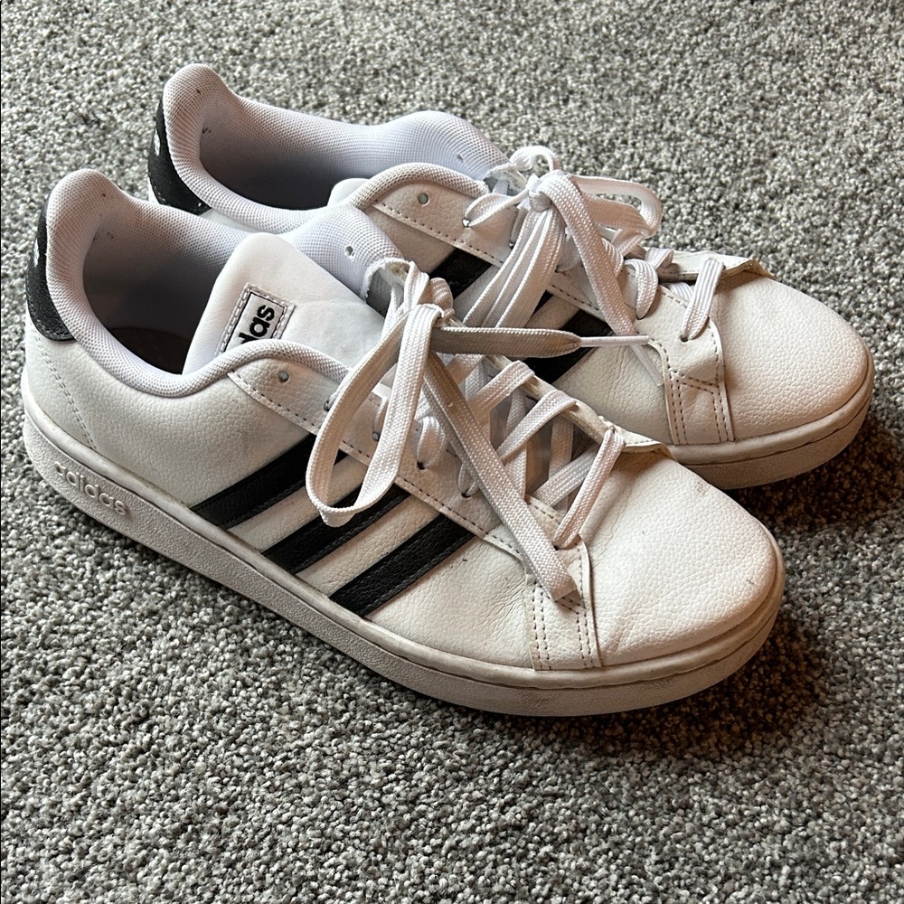Adidas Classic White and Black Sneakers